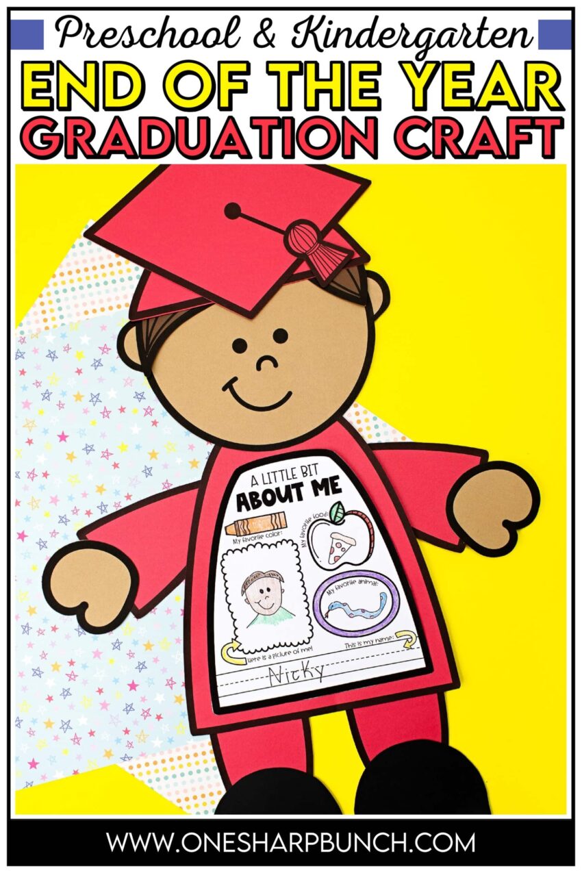 An Adorable End Of The Year Graduate Craft For Preschool And Kindergarten One Sharp Bunch