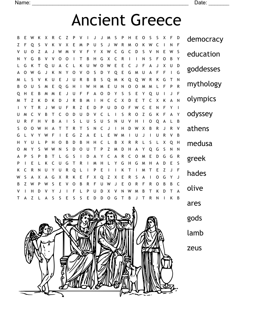 Ancient Greece Word Search WordMint Ancient Greece Word Search WordMint
