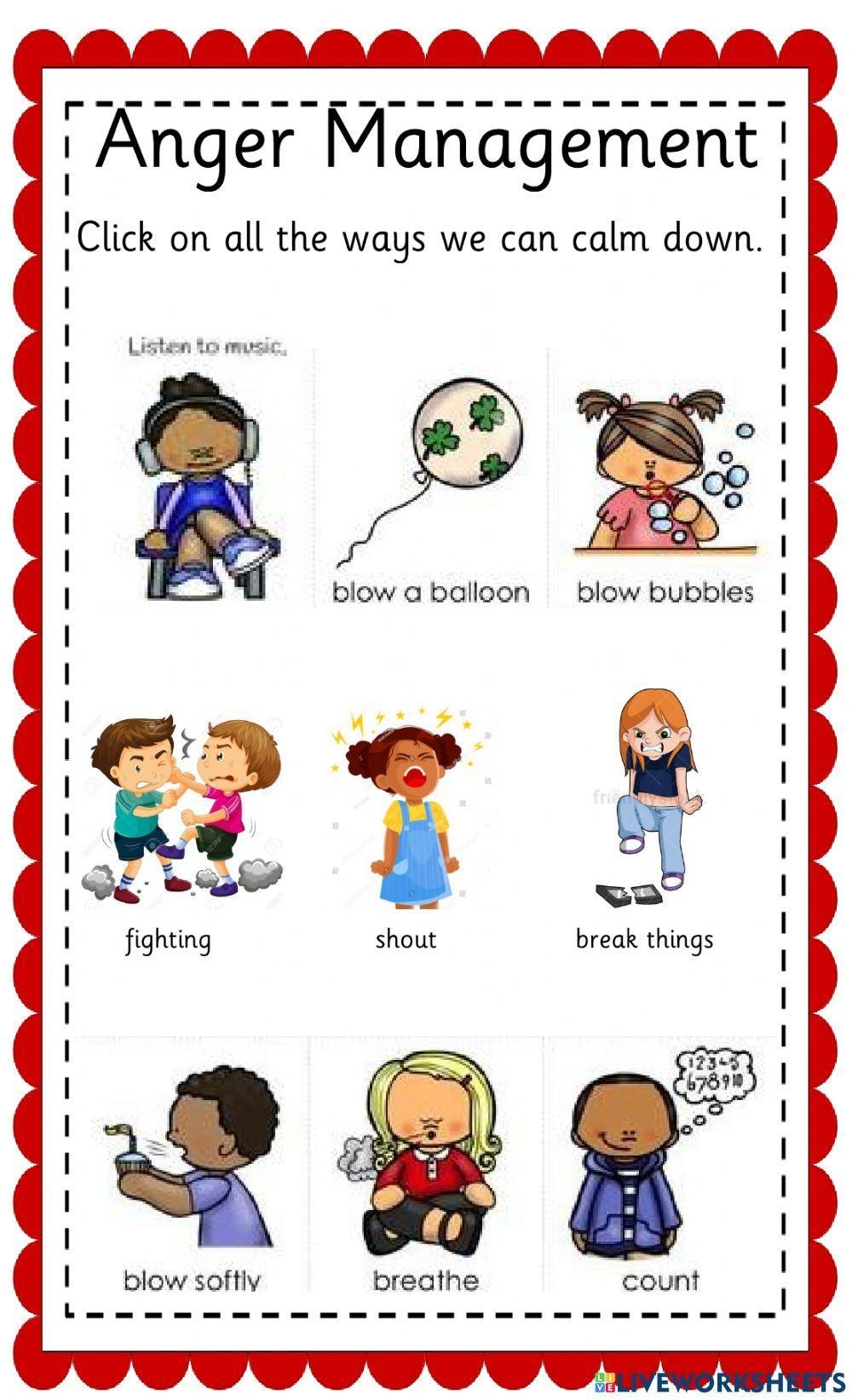 Free Printable Worksheets On Anger