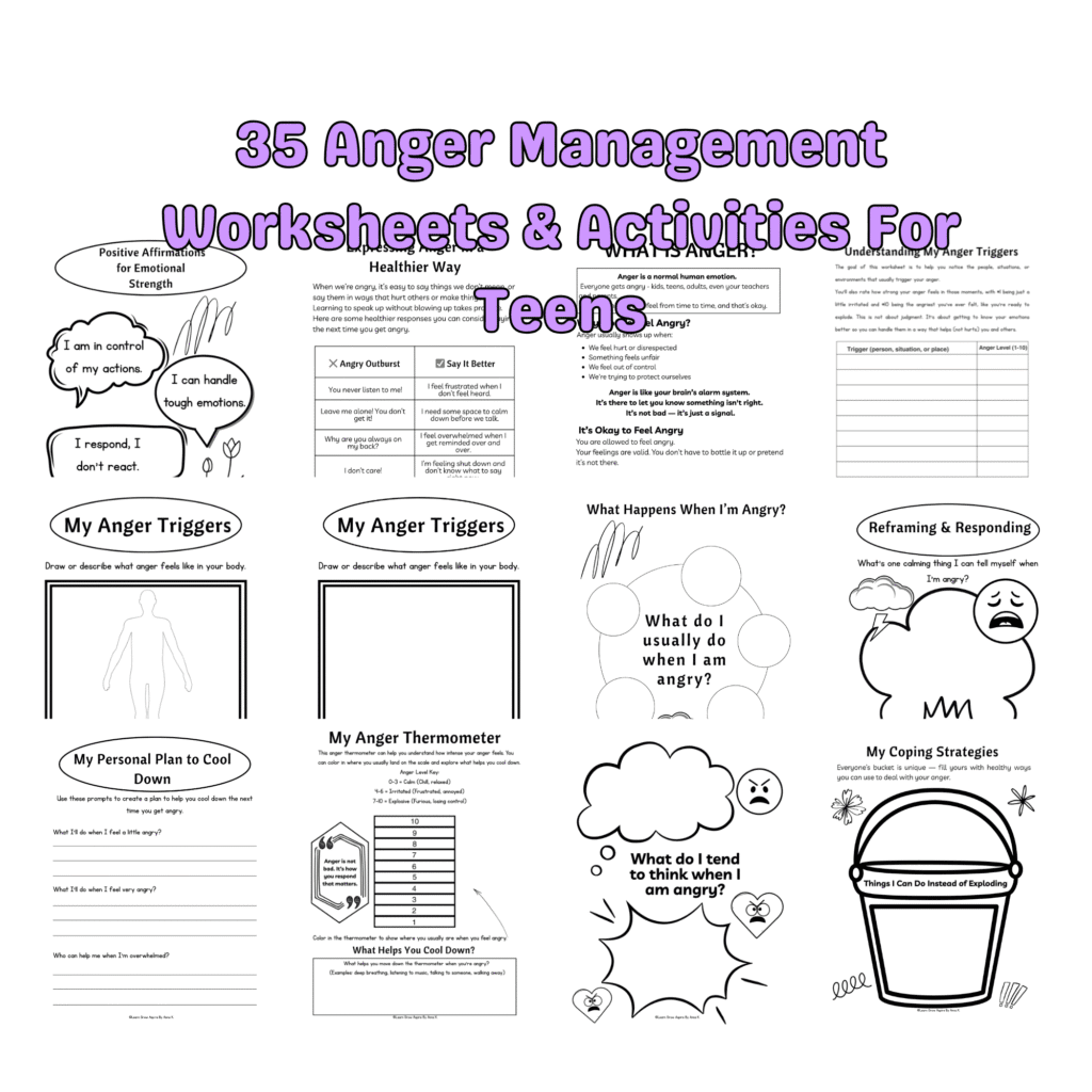 Printable Worksheets For Kids Regarding Anger
