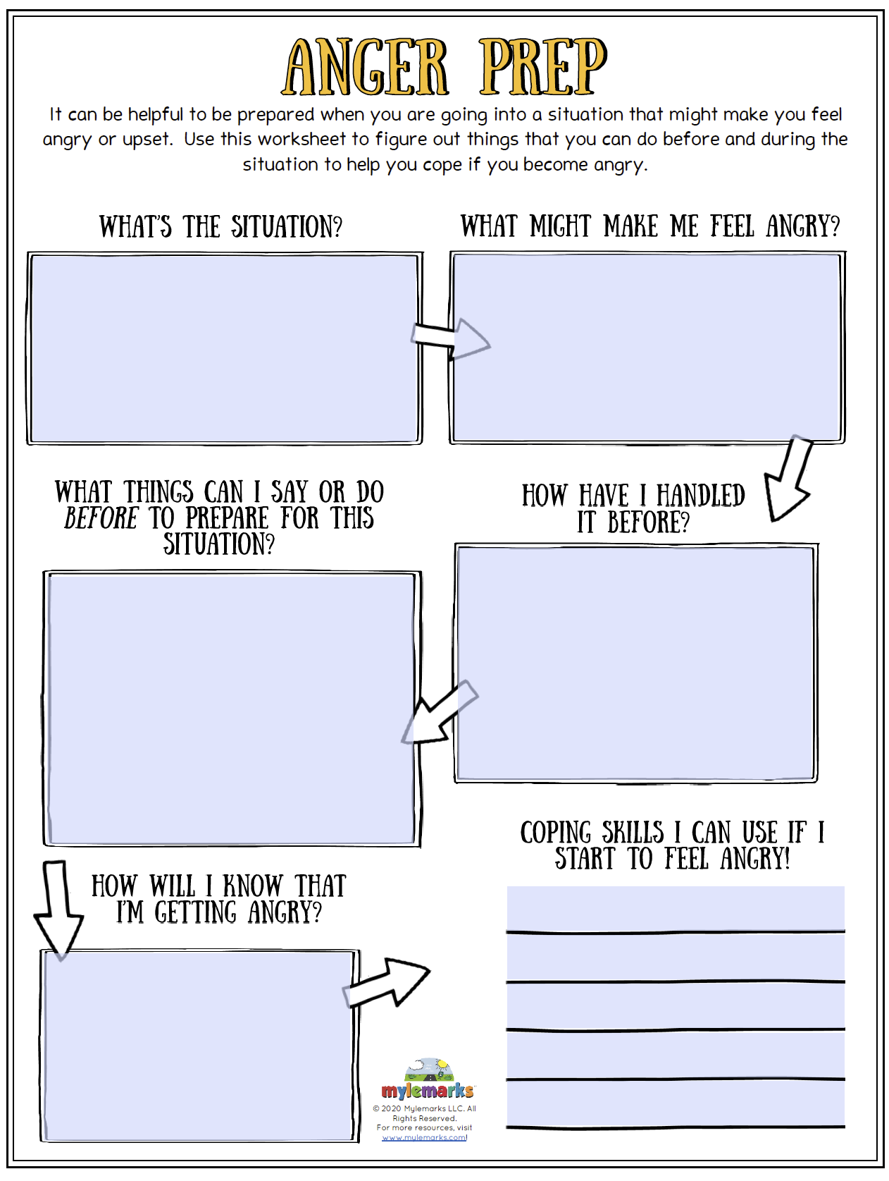 Anger Printable Worksheets For Kids Aged 5 12 Years Worksheets Library