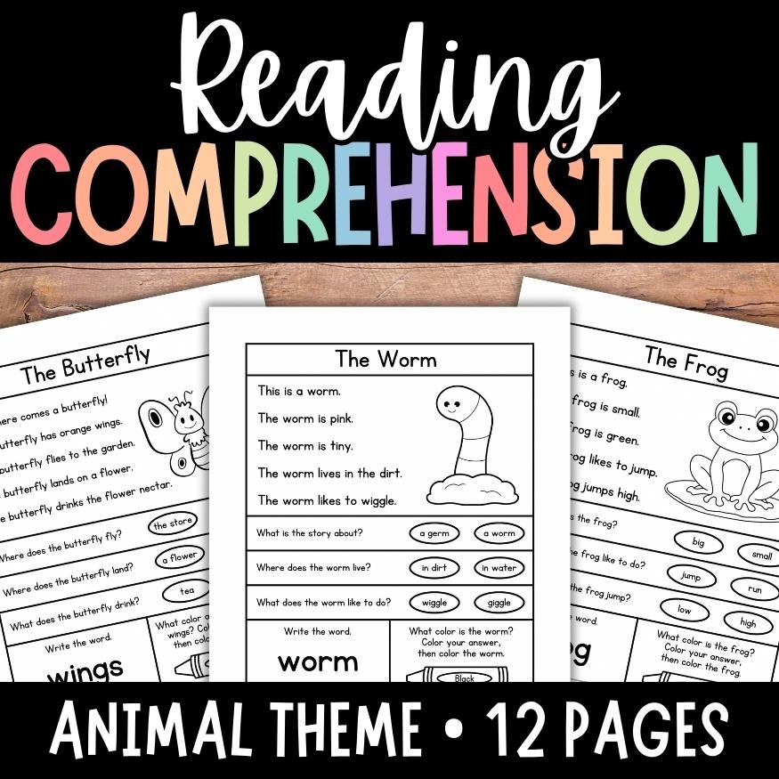 ANIMAL Reading Comprehension Worksheets Kindergarten Reading ANIMAL Reading Comprehension Worksheets Kindergarten Reading