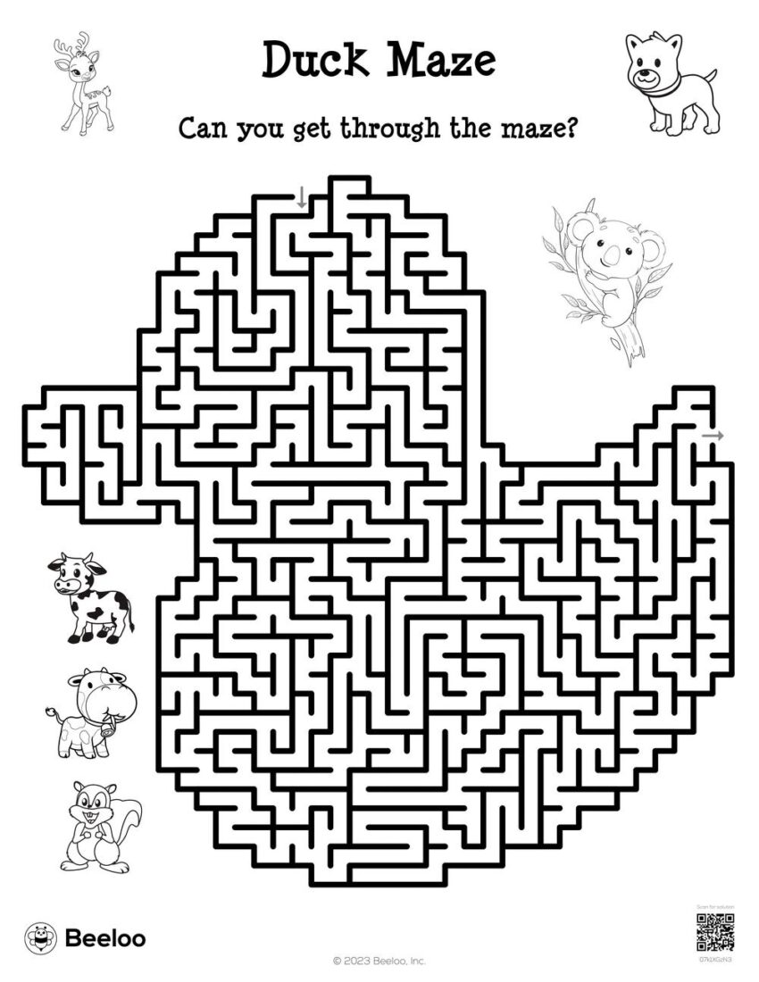 Animal themed Mazes Beeloo Printable Crafts And Activities For Kids