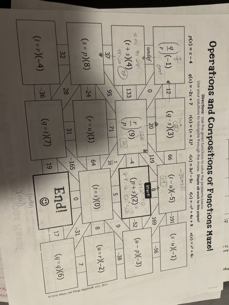 Answered Operations And Compositions Of Functions Ma Directions 