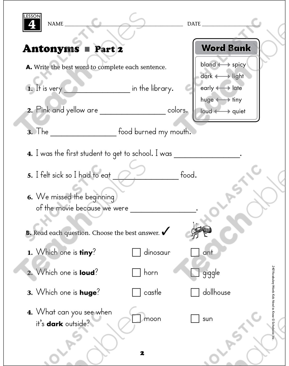 Free Antonyms Worksheets 2nd Grade Free Antonyms Worksheets 2nd Grade