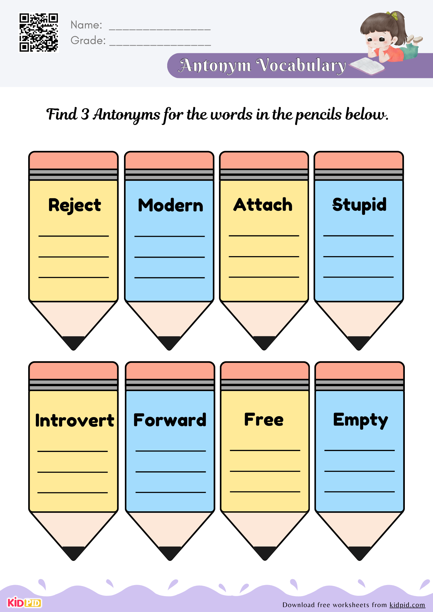 Antonyms Vocabulary English Worksheets For Grade 3 Kidpid