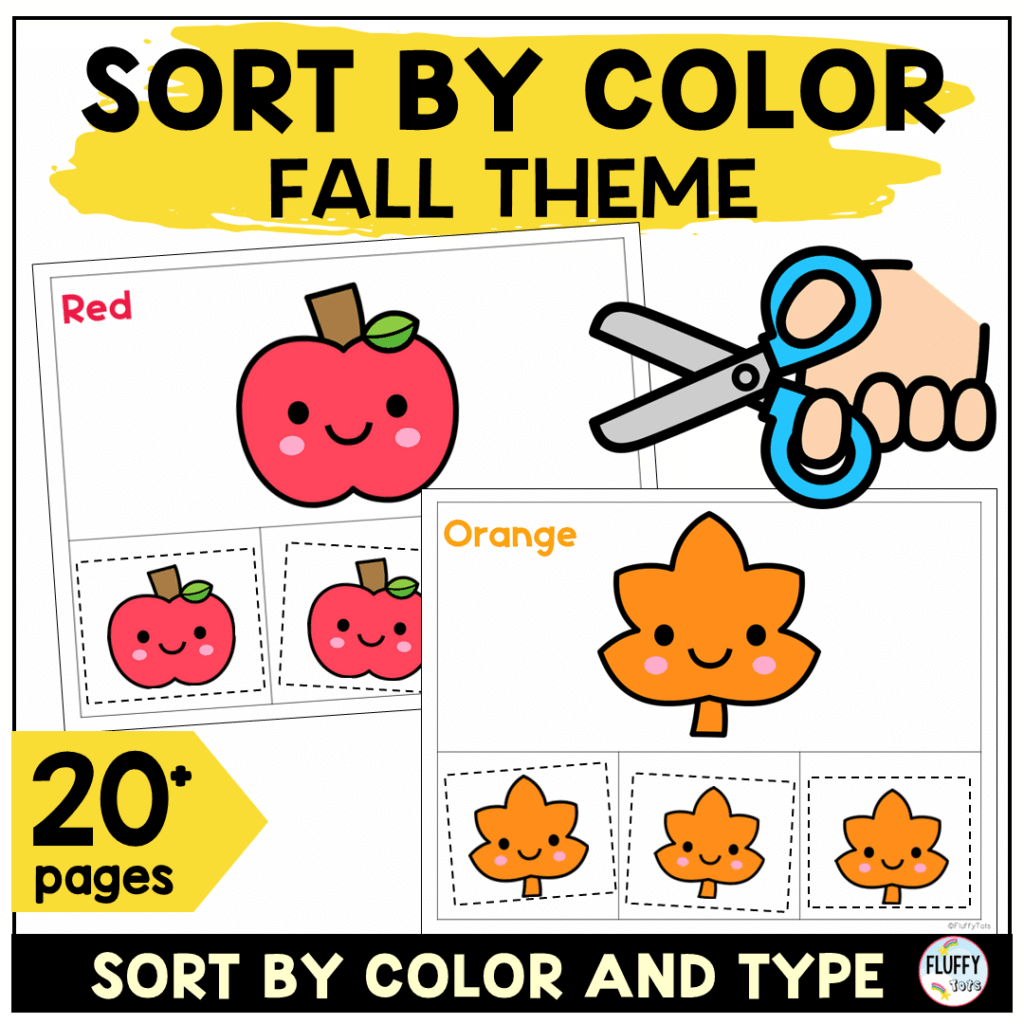 Apple Color Sorting Mat FREE 3 Color Sorting FluffyTots