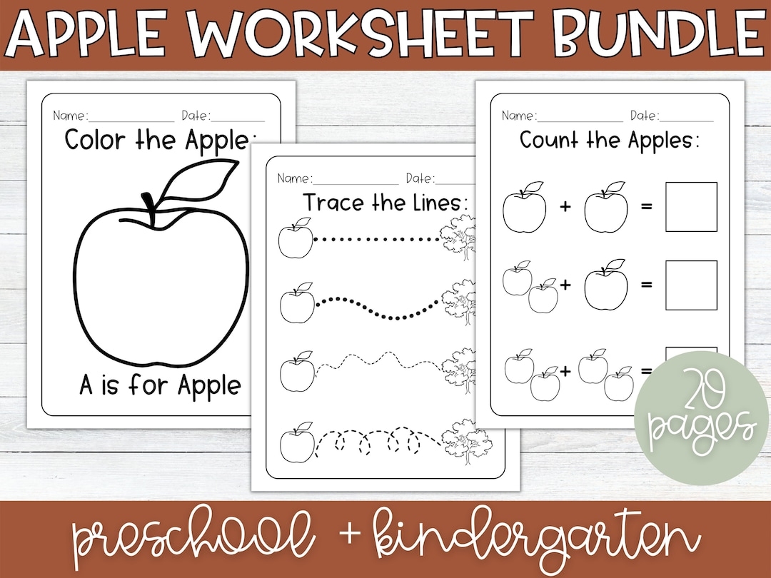 Apple Worksheets Homeschool Worksheet Bundle Preschool Apple Worksheets Homeschool Worksheet Bundle Preschool