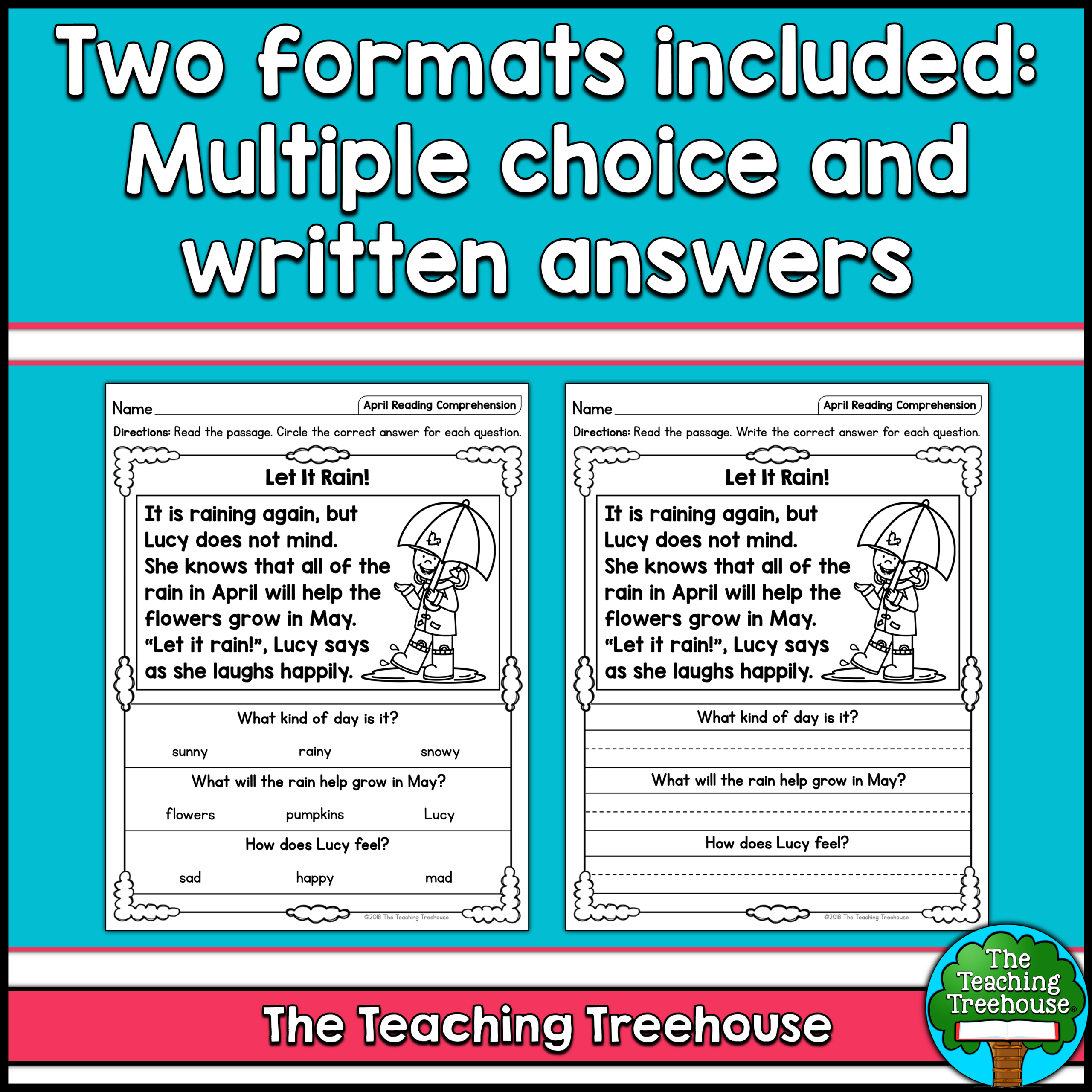 April Reading Comprehension Passages For Kindergarten And First Grade Made By Teachers