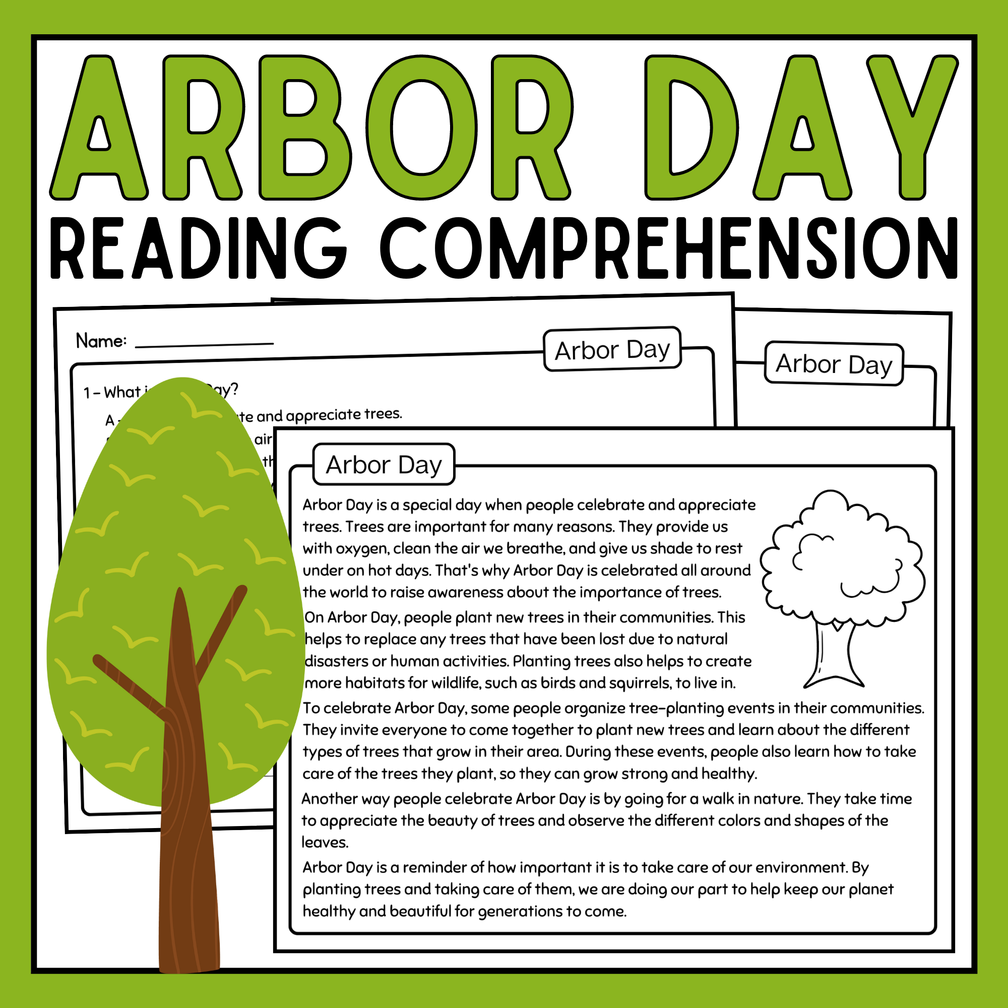 Arbor Day Reading Comprehension Passage Arbor Day Reading Passage Made By Teachers Arbor Day Reading Comprehension Passage Arbor Day Reading Passage Made By Teachers