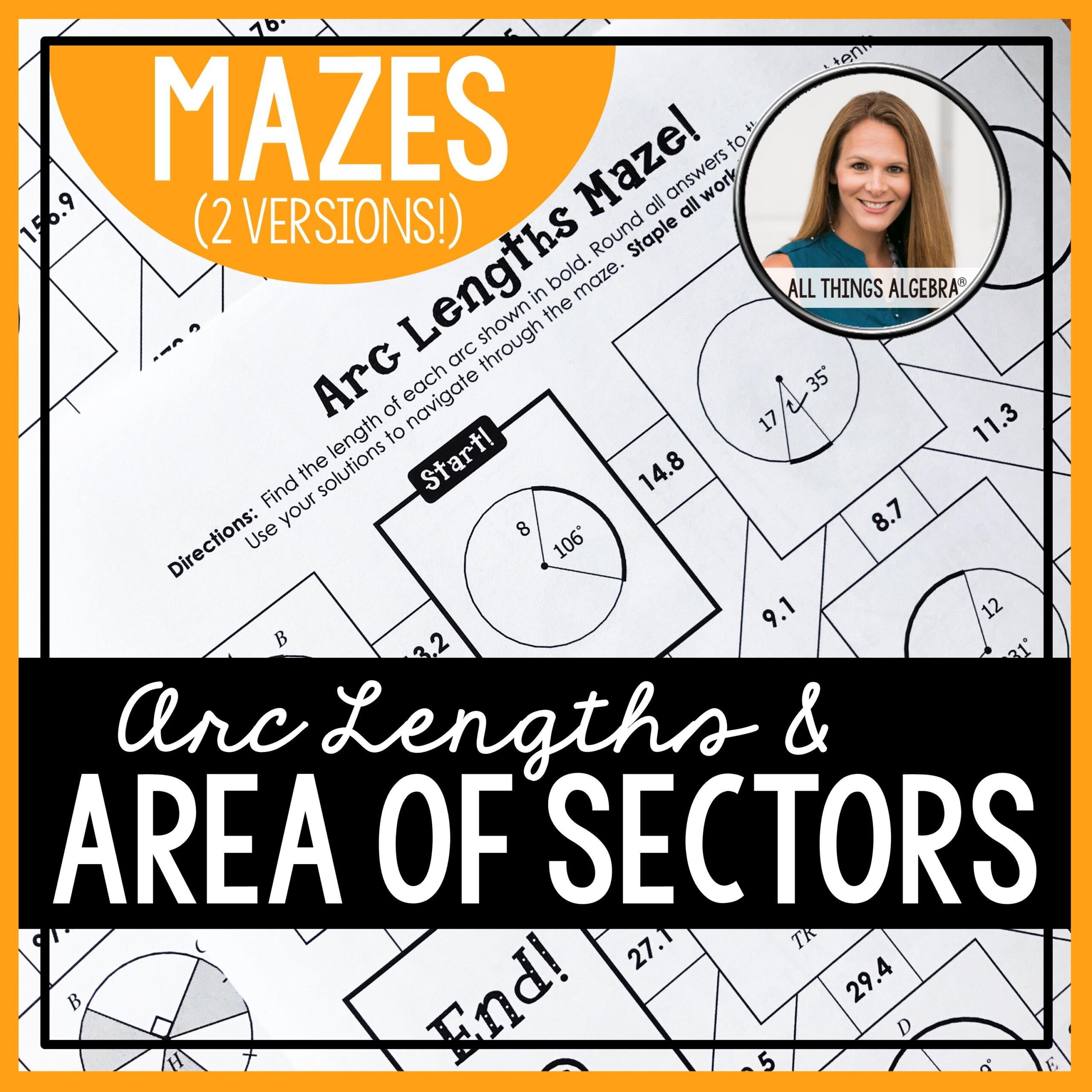 Arc Lengths U0026 Area Of Sectors In Circles Mazes Arc Lengths U0026 Area Of Sectors In Circles Mazes