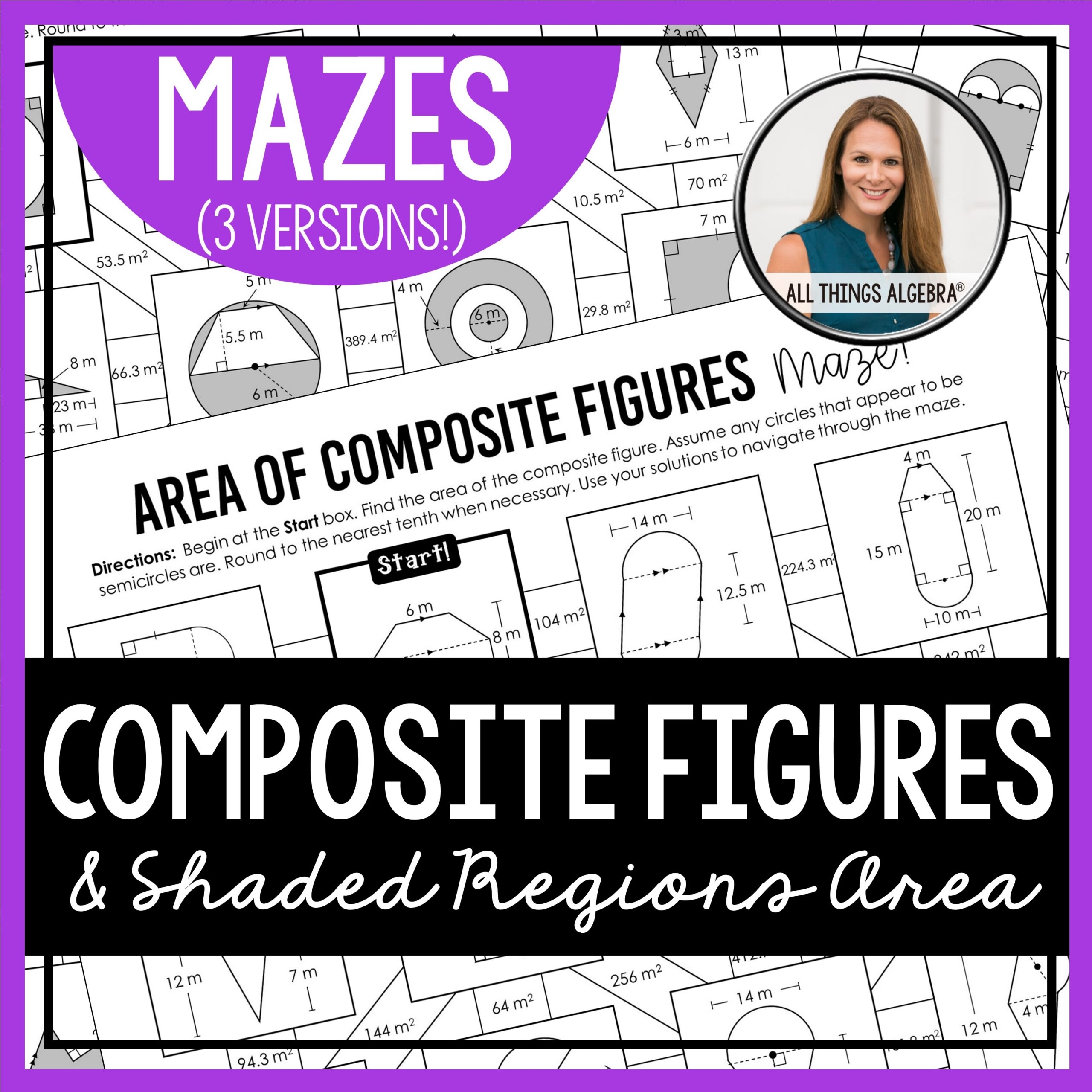 Area Of Composite Figures U0026 Shaded Regions Mazes Area Of Composite Figures U0026 Shaded Regions Mazes