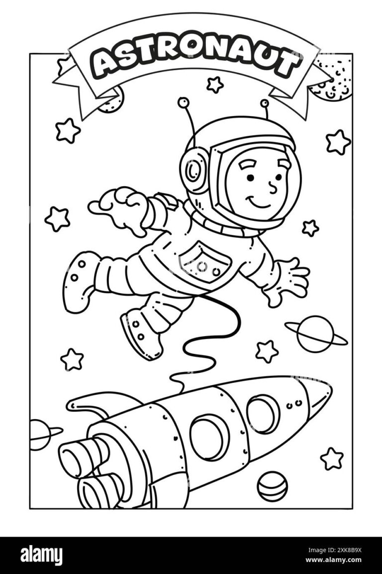 Astronaut Coloring Pages For Preschool Hi res Stock Photography And Images Alamy