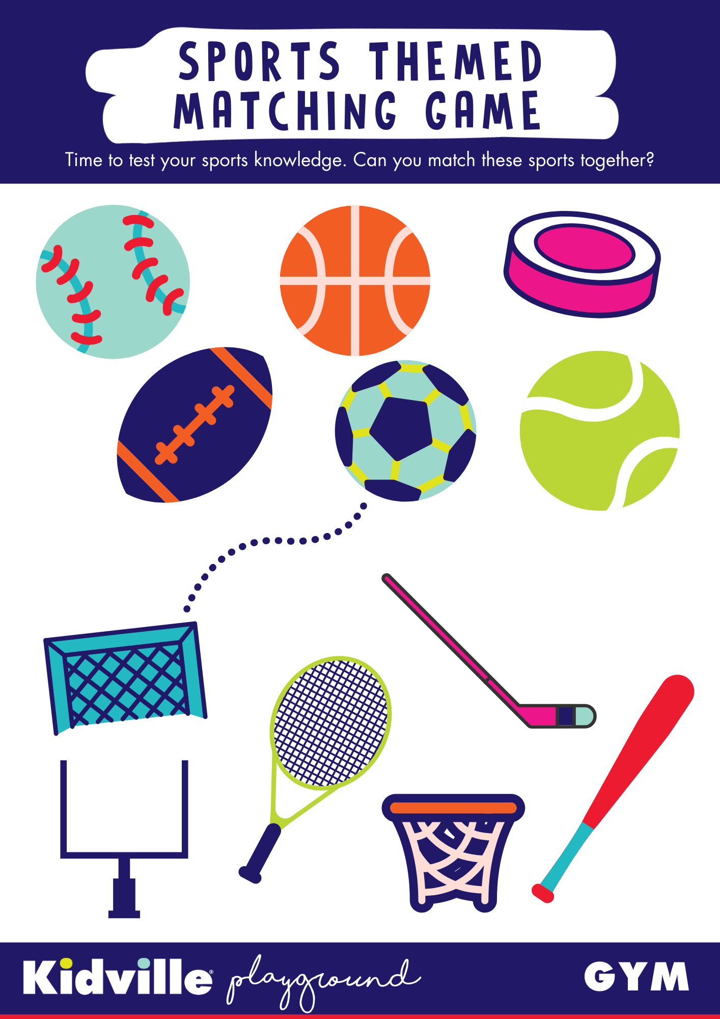 Printable Sports Matching Game For Preschoolers Printable Sports Matching Game For Preschoolers