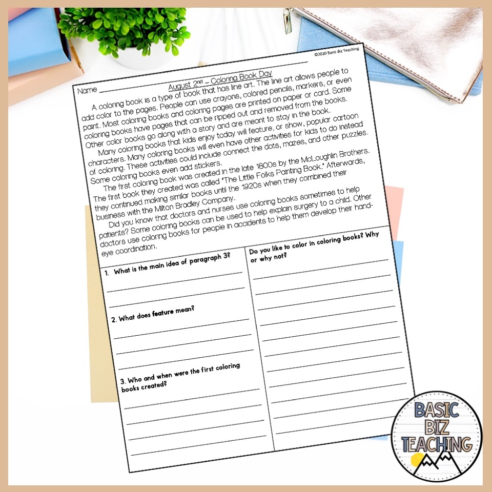 August Daily Nonfiction Reading Comprehension Passages Made By August Daily Nonfiction Reading Comprehension Passages Made By