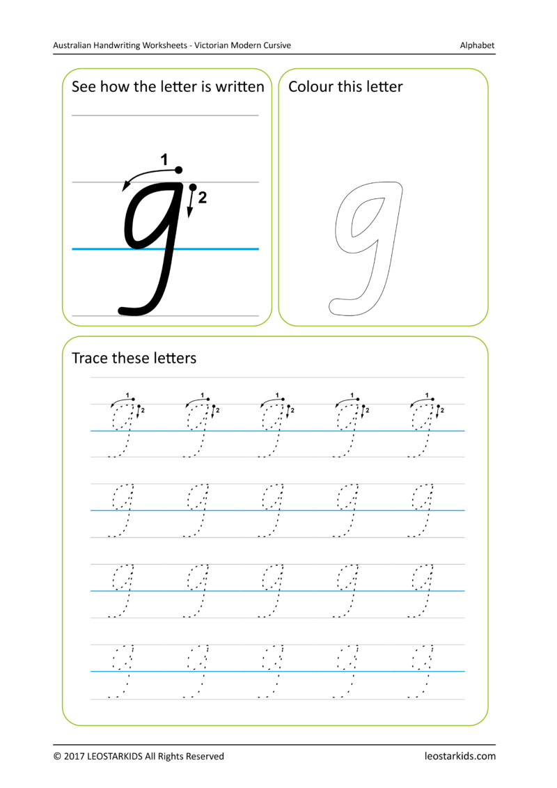 Australian Handwriting Worksheets Victorian Modern Cursive Printable Worksheets Library