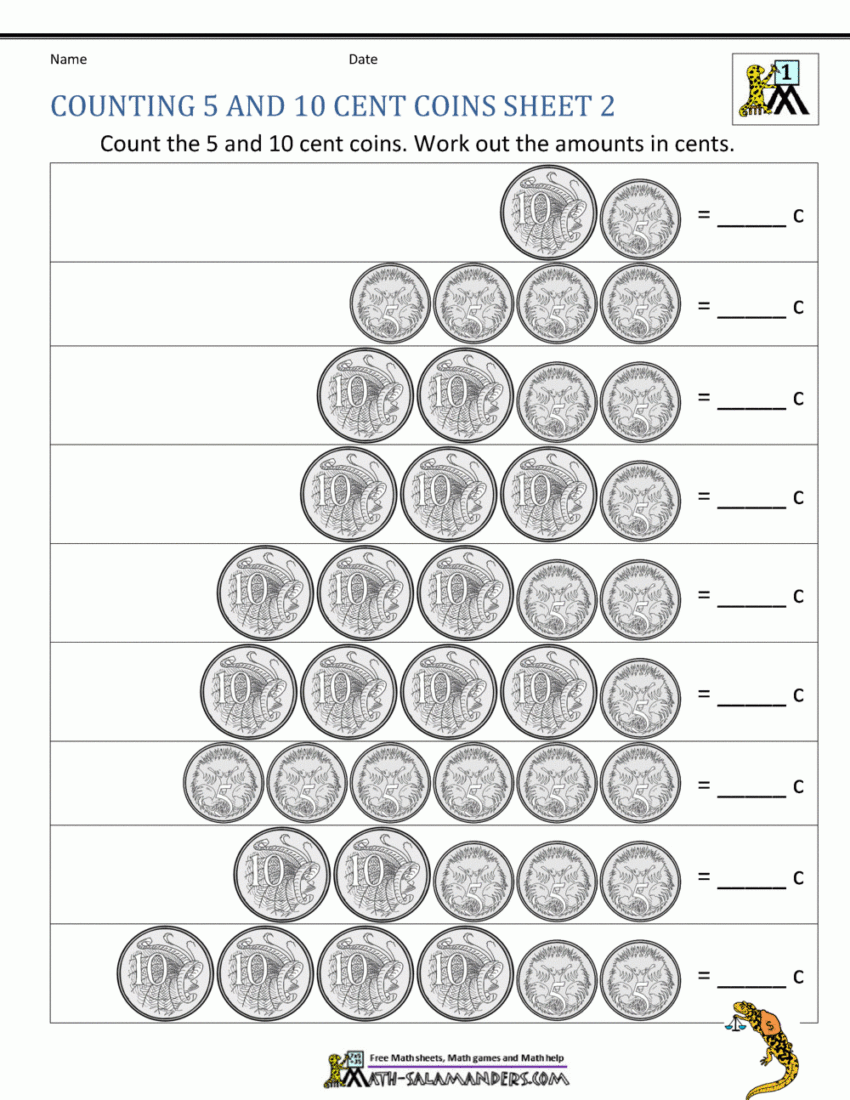 Australian Money Worksheets