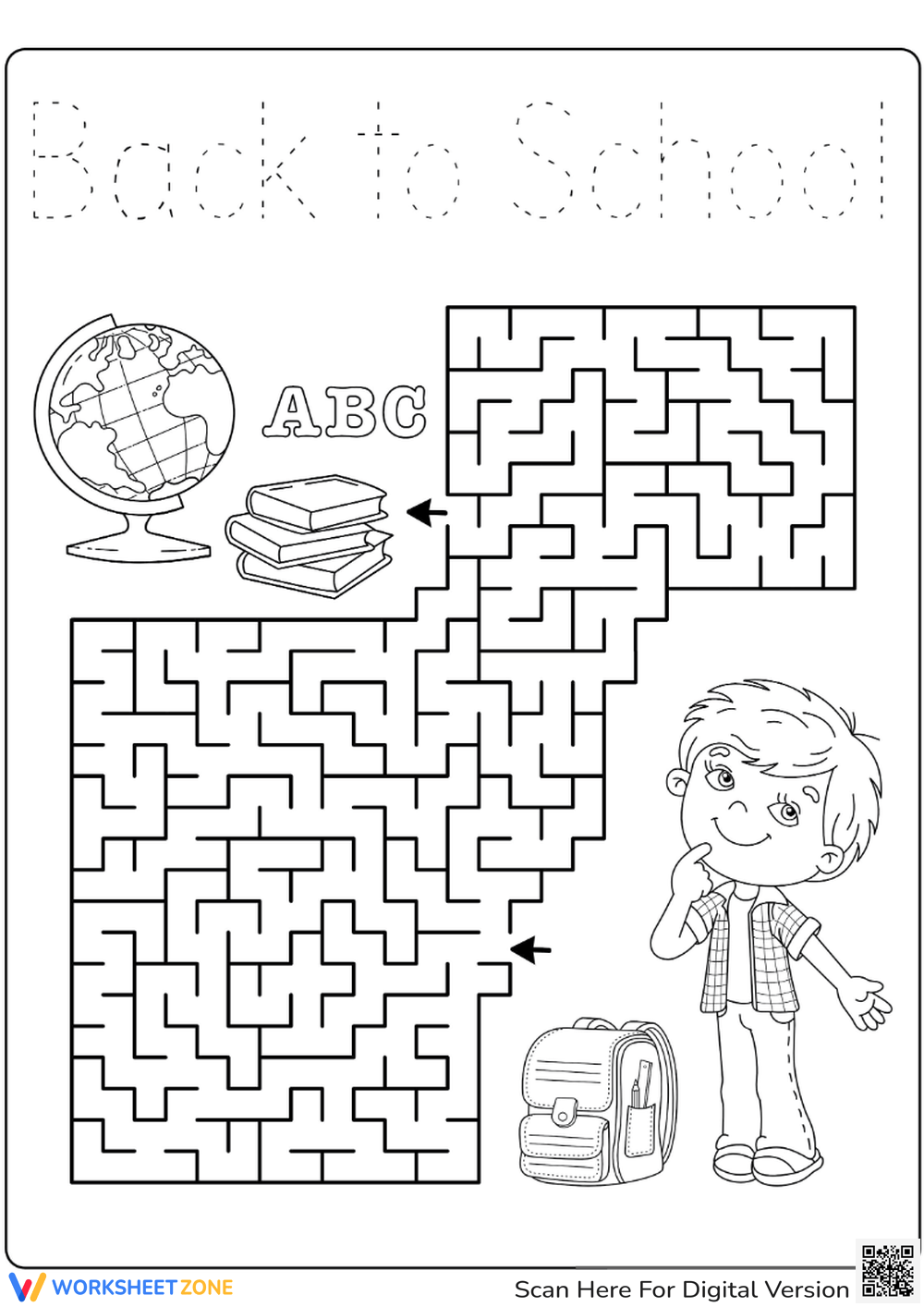 Back To School Activity Maze Worksheet Back To School Activity Maze Worksheet