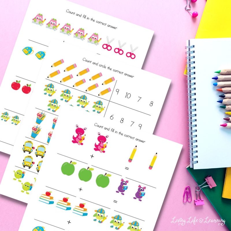 Back To School Kindergarten Math Worksheets