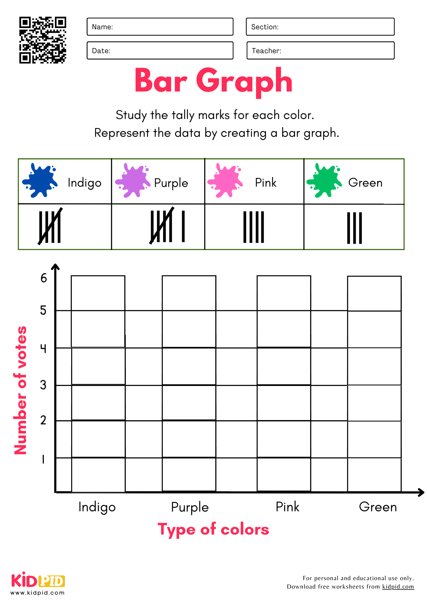 Bar Graph U0026 Tally Marks Worksheet For Grade 3 Kidpid Bar Graph U0026 Tally Marks Worksheet For Grade 3 Kidpid