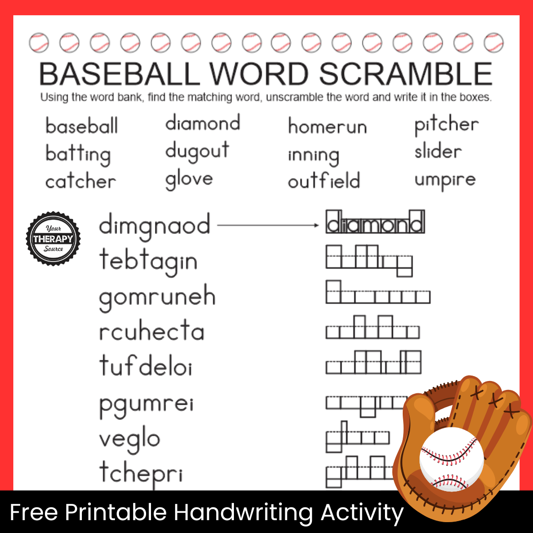 Baseball Word Scramble Puzzle Free Printable Your Therapy Source Baseball Word Scramble Puzzle Free Printable Your Therapy Source