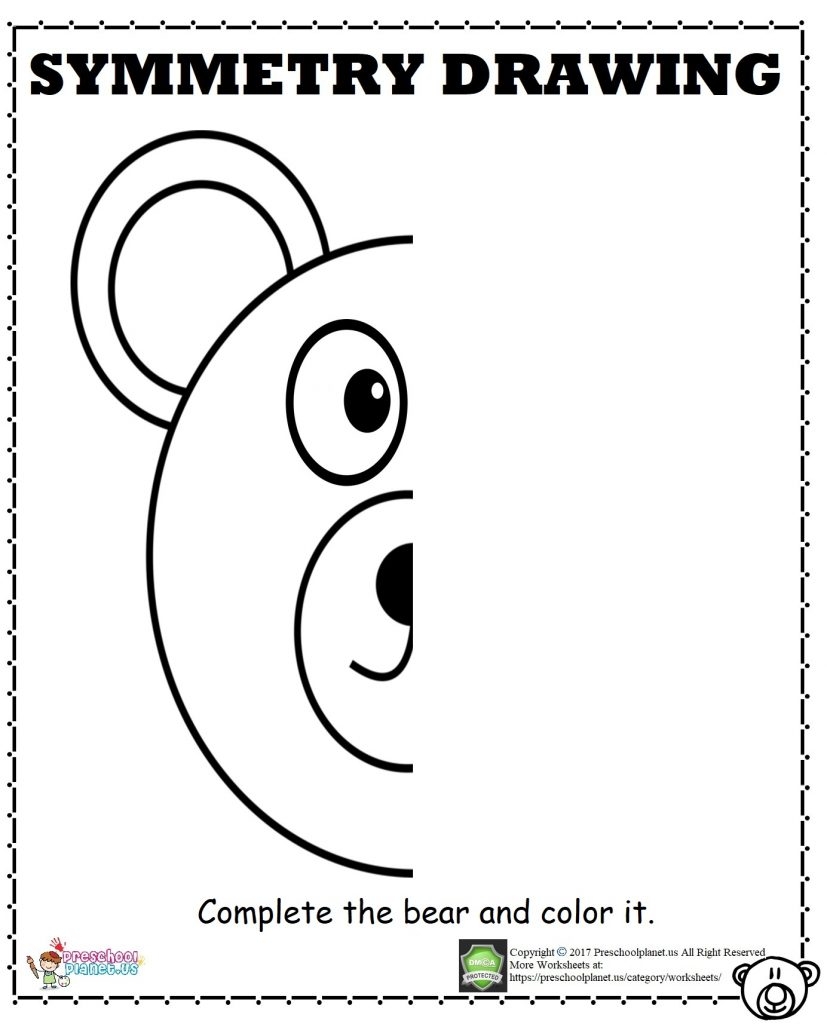 Bear Symmetry Worksheet Preschoolplanet Bear Symmetry Worksheet Preschoolplanet