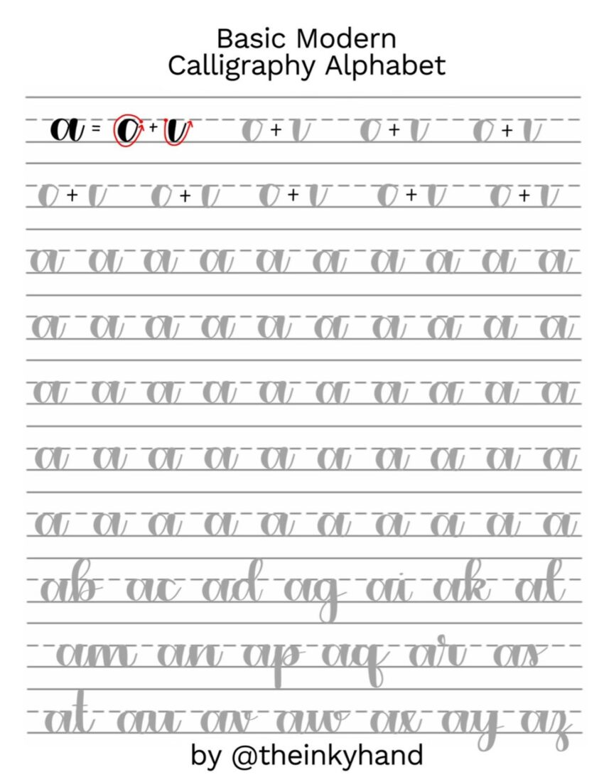 Beginner Printable Calligraphy Practice Sheets Printable Party Favors