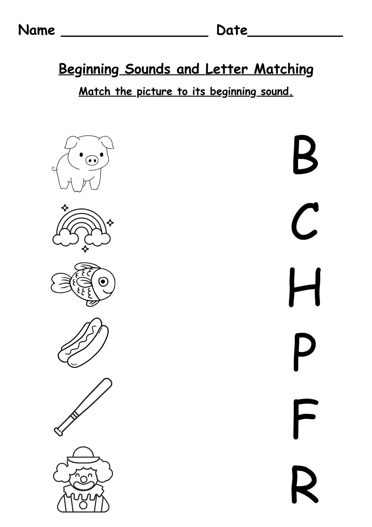 Beginning Sounds Worksheets For Kindergarten Free Beginning Sounds Worksheets For Kindergarten Free