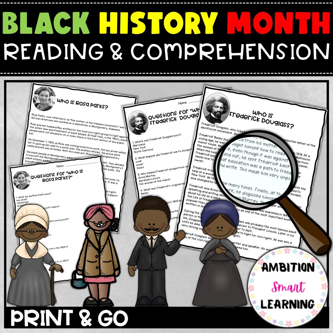 Black History Month Reading Comprehension Passages Stories Social Studies Printable Worksheets American History African American Leaders Etsy Ireland