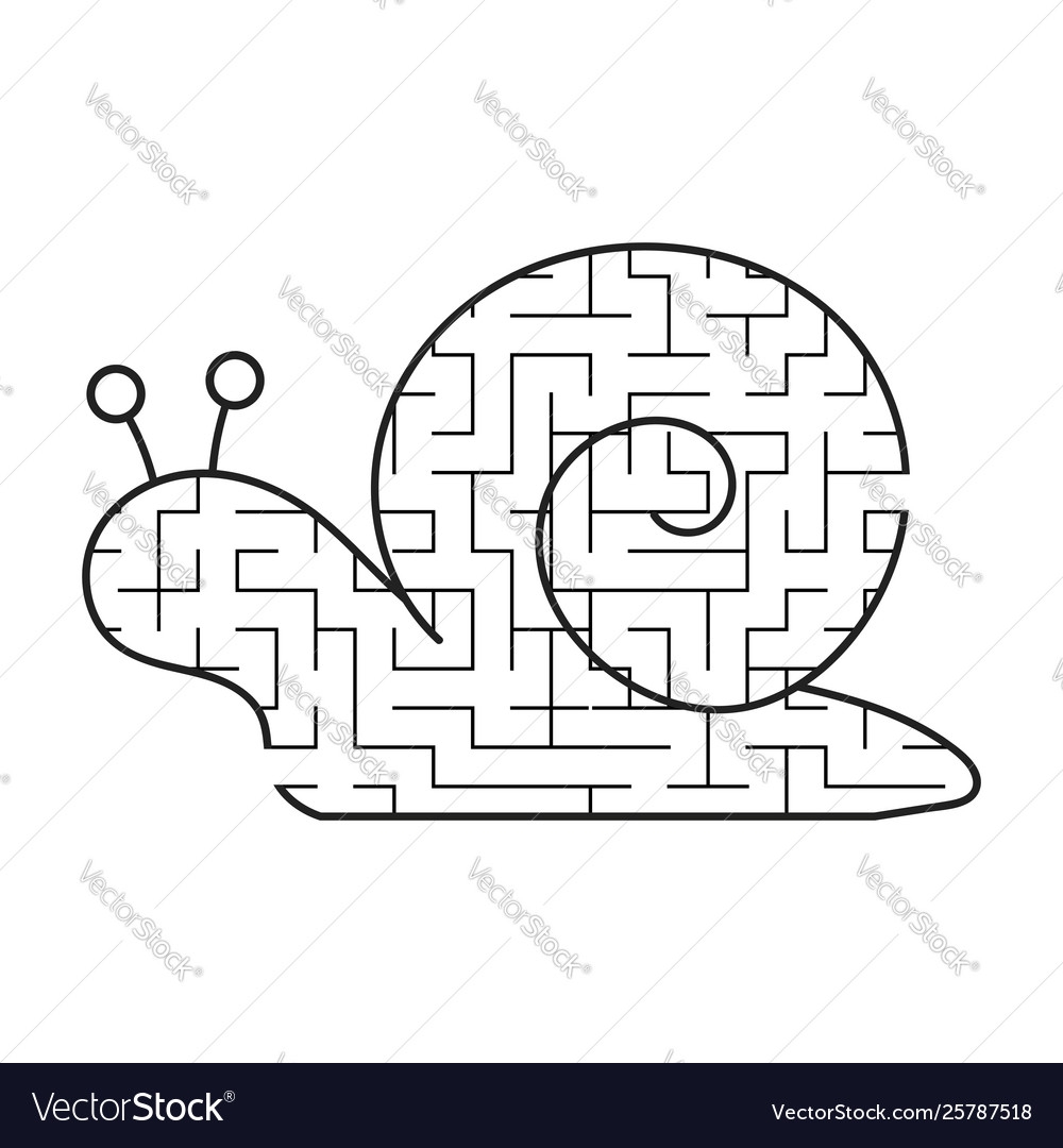 Black Labyrinth Is A Cute Snail Kids Worksheets Vector Image Black Labyrinth Is A Cute Snail Kids Worksheets Vector Image