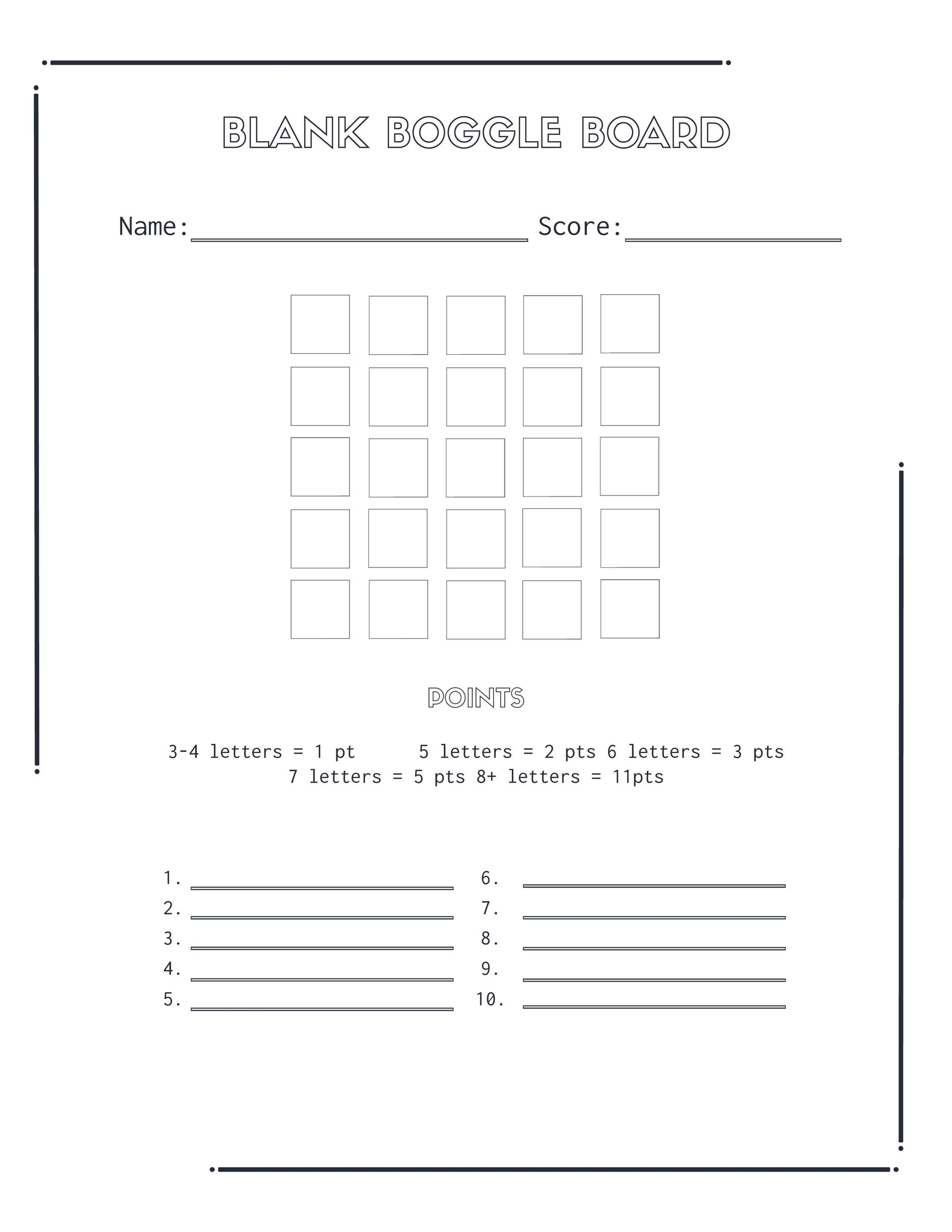 Pdf Free Printable Boggle Worksheets Pdf Free Printable Boggle Worksheets