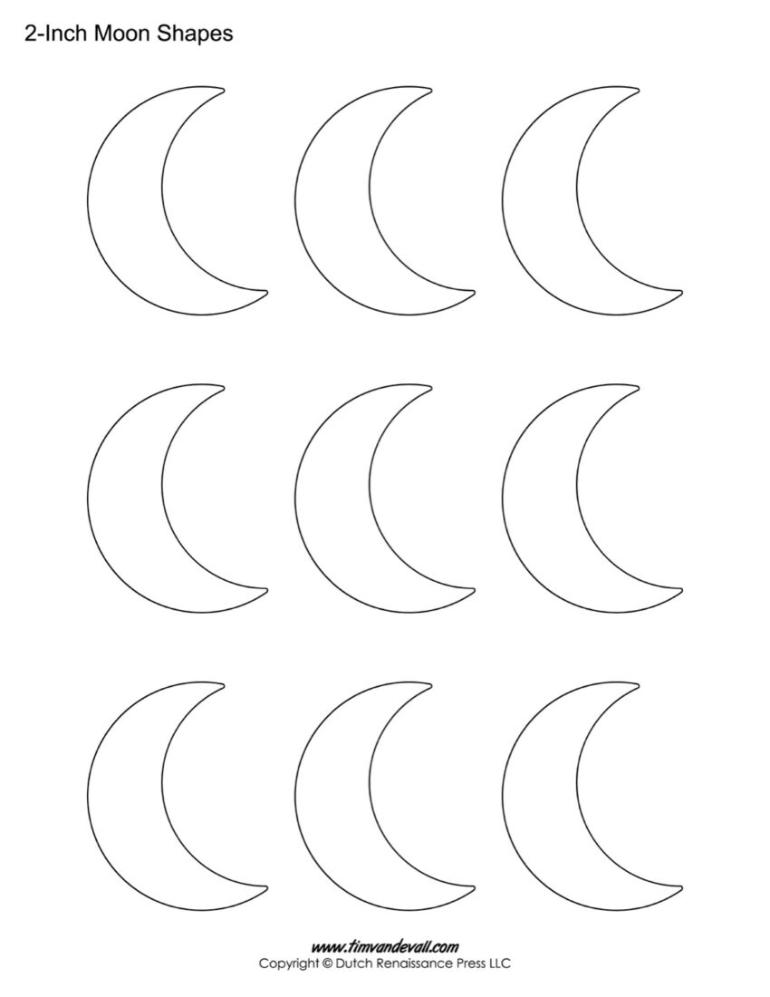 Blank Moon Templates Printable Moon Shapes