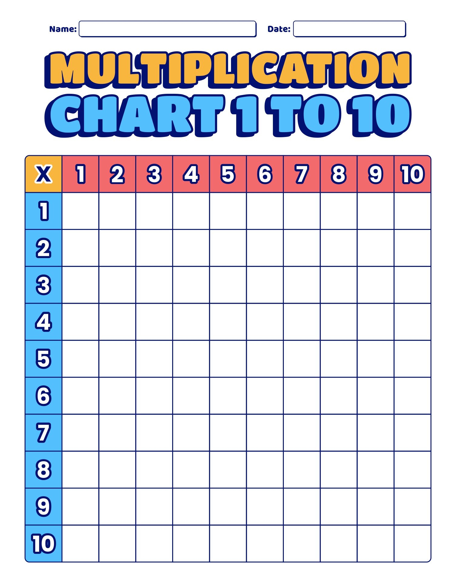 Printable Blank Times Table Worksheets Printable Blank Times Table Worksheets