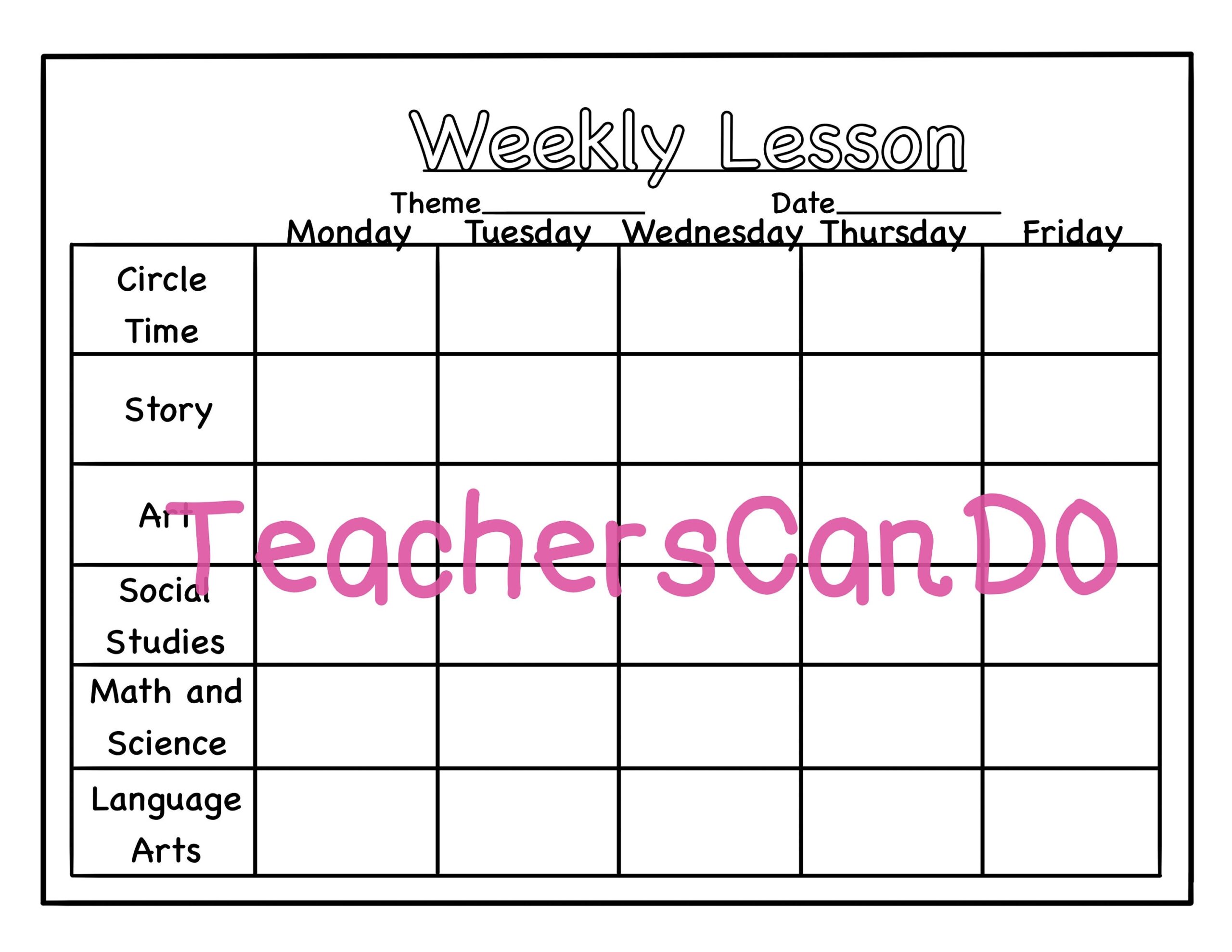 Blank Preschool daycare toddler Lesson Plan Template Etsy Blank Preschool daycare toddler Lesson Plan Template Etsy