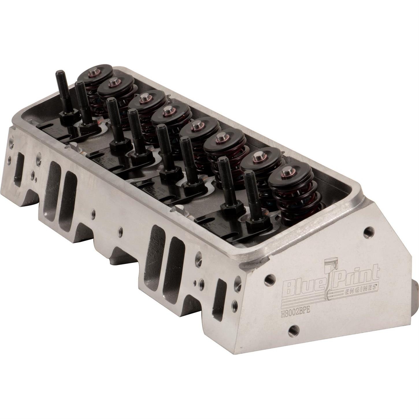 BluePrint Engines H8002S Muscle Series Small Block Chevy Aluminum Head Assembled Aluminum 195cc Heads With 64cc Chamber