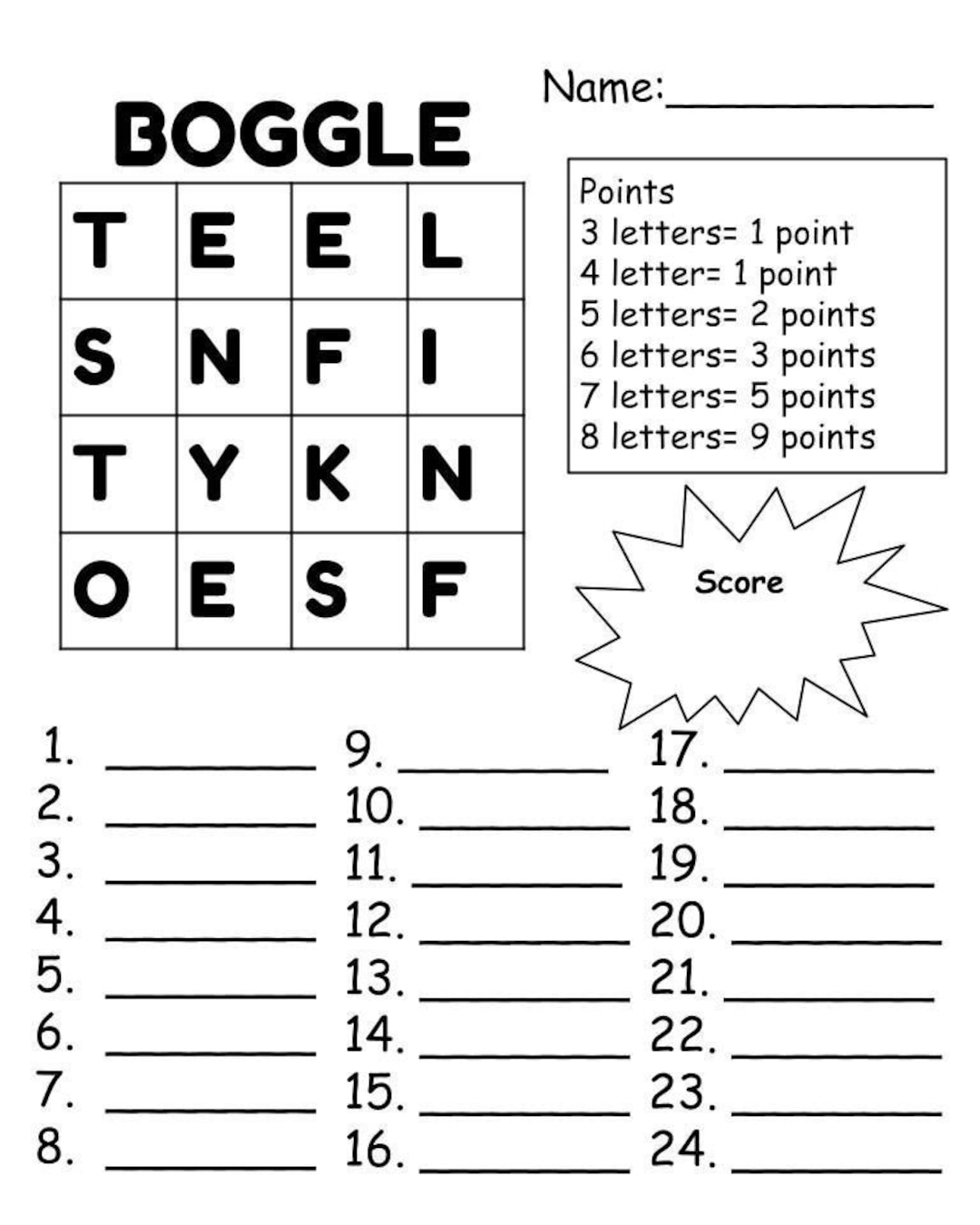 Boggle pack Of 8 Etsy Boggle pack Of 8 Etsy