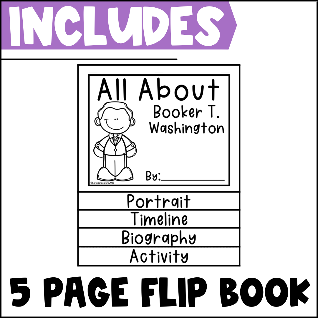 Booker T Washington Biography Activities Flip Book Black History Month Classful Booker T Washington Biography Activities Flip Book Black History Month Classful