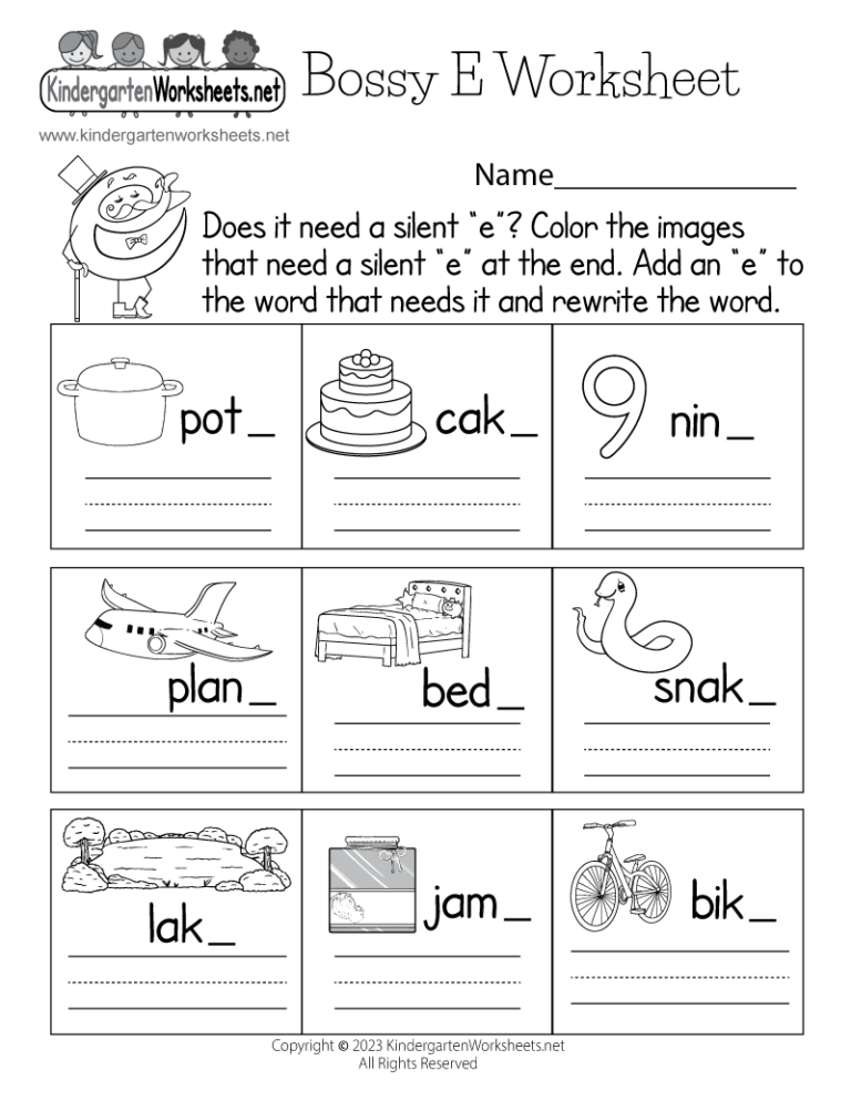 Bossy E Worksheet Free Printable Digital U0026 PDF