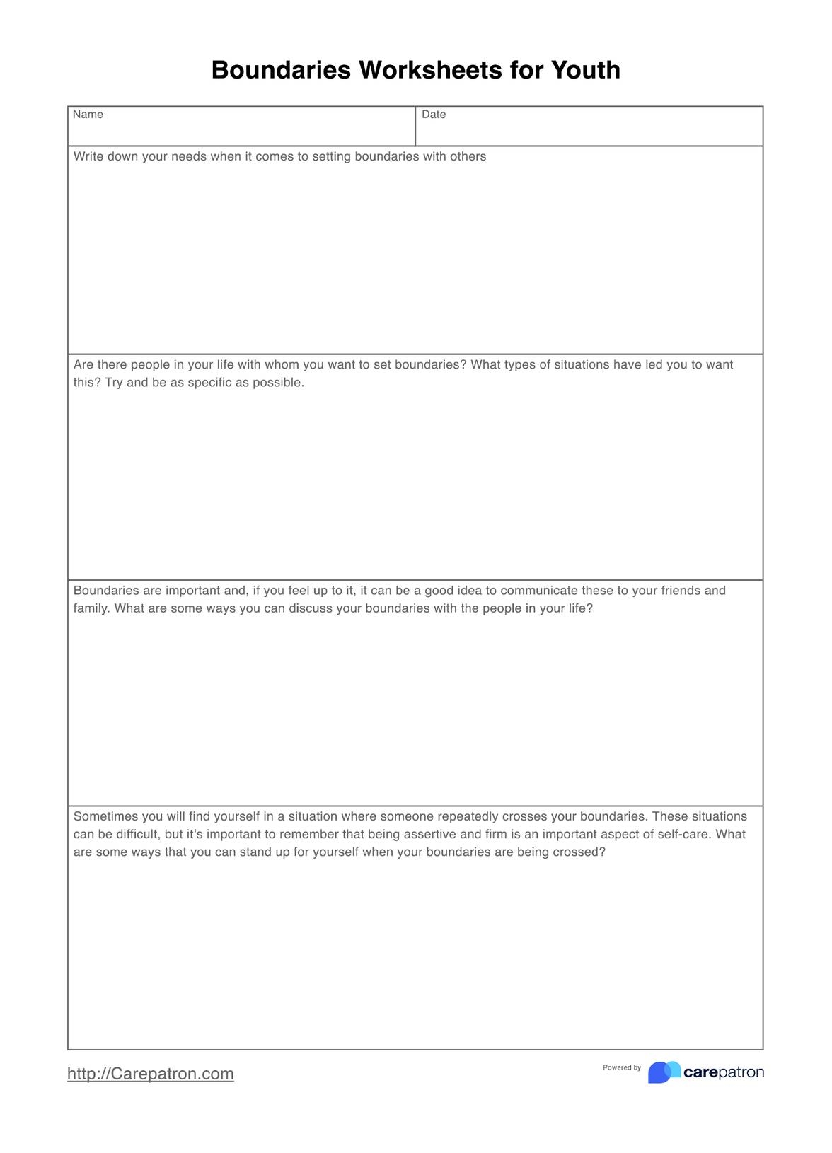 Boundaries Worksheet U0026 Example Free PDF Download Boundaries Worksheet U0026 Example Free PDF Download