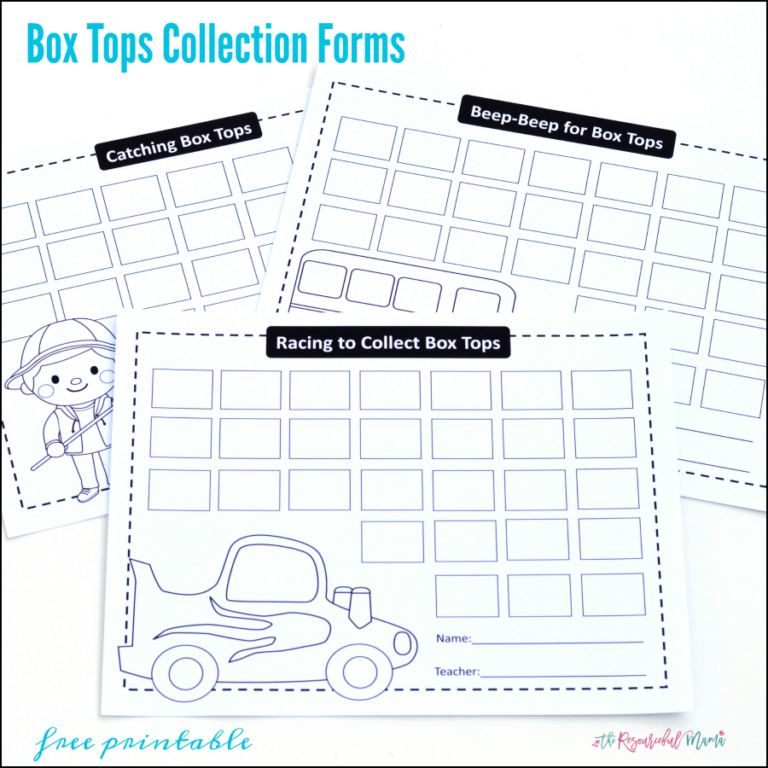 Box Tops Collection Free Printable Forms The Resourceful Mama