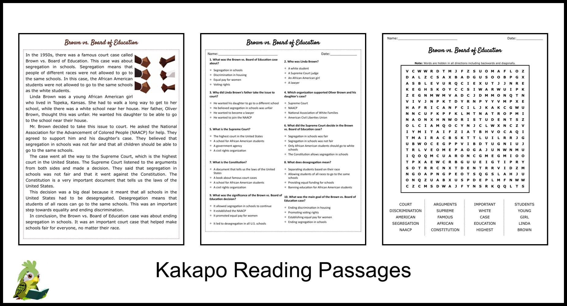 Brown Board Of Education Reading Comprehension And Brown Board Of Education Reading Comprehension And
