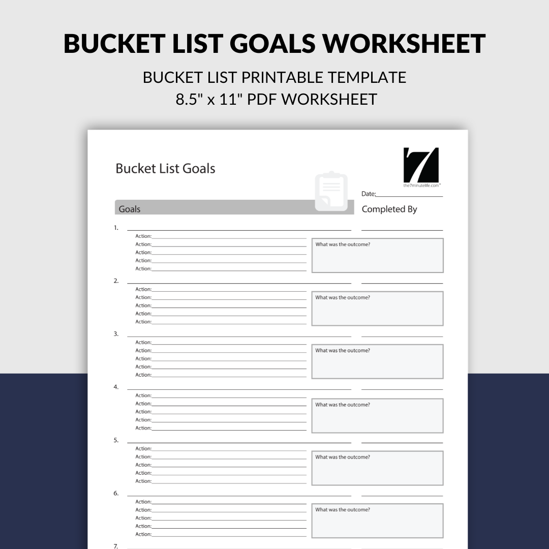 Bucket List Printable Template For Goal Setting Bucket List Printable Template For Goal Setting