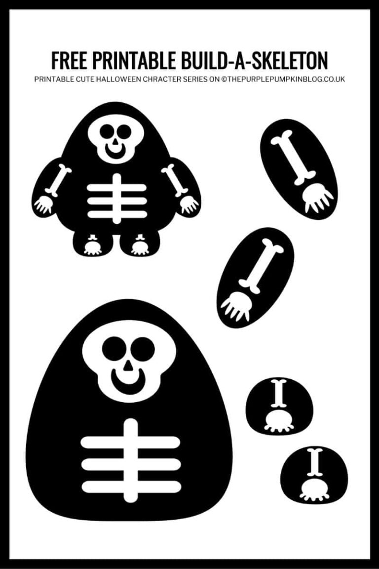 Build A Skeleton Free Printable Halloween Paper Craft For Kids