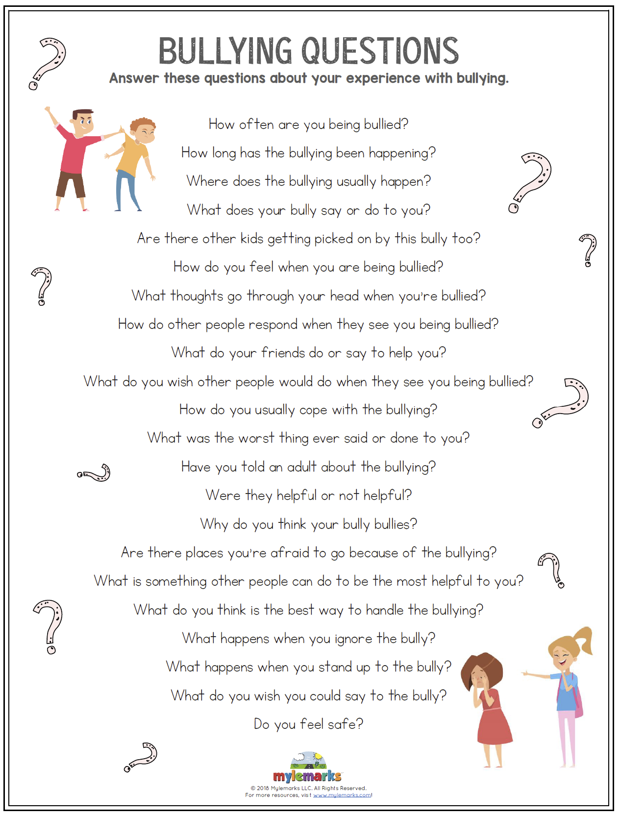 Bullying Worksheets Printable Bullying Worksheets Printable