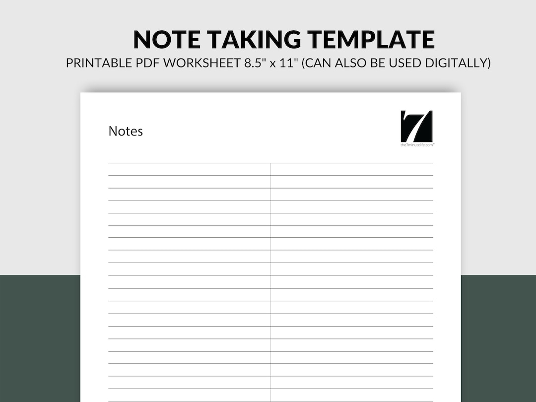 Buy Note Taking Template Printable Worksheet Digital Goodnotes Insert PDF Download Online In India Etsy