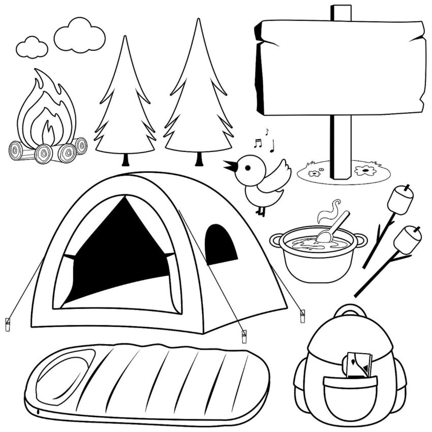 Camping Coloring Pages For Families Fun U0026 Free Printable Coloring