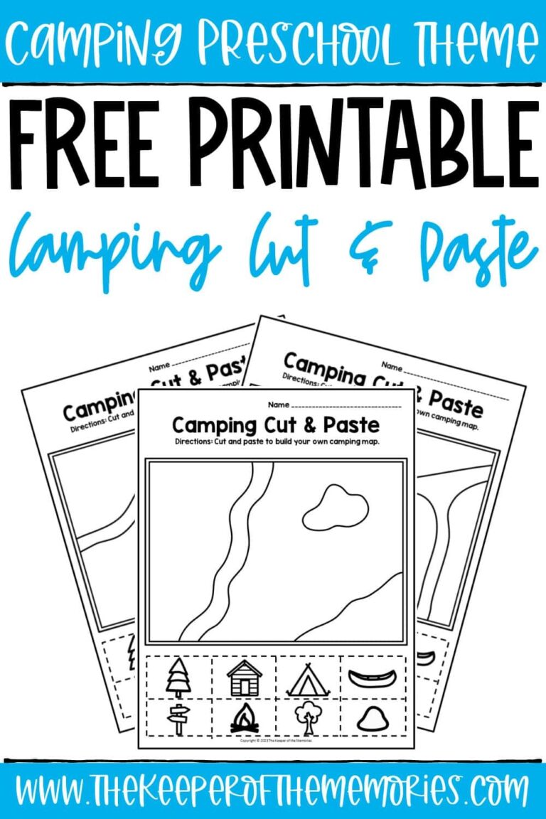 Camping Cut And Paste Worksheets