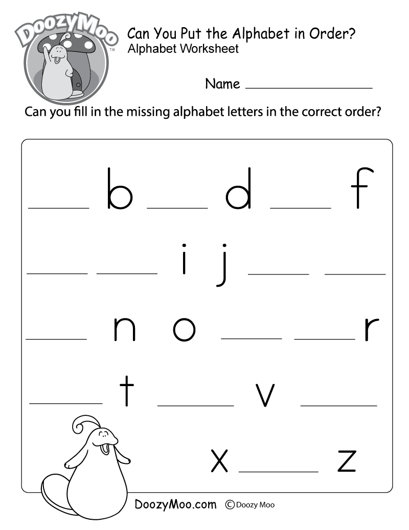 Can You Put The Alphabet In Order Free Printable Worksheet Worksheets Library