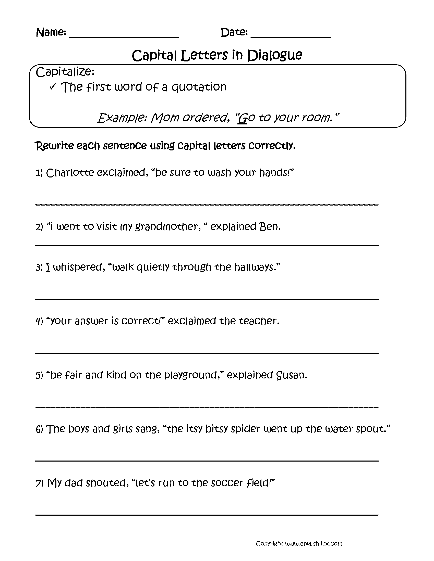 Capitalization Worksheets Free Printable Grammar Practice Capitalization Worksheets Free Printable Grammar Practice