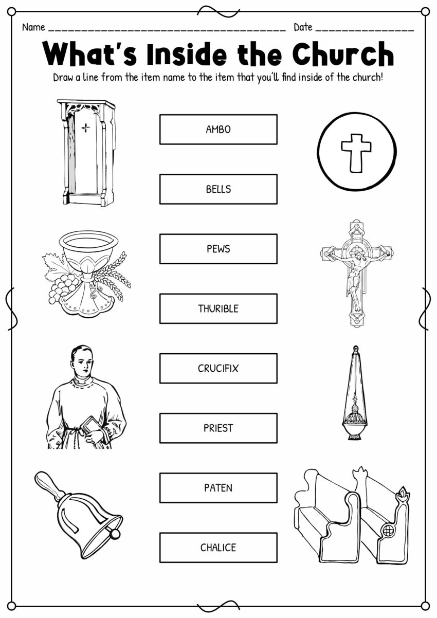 Catholic Worksheets The Religion Teacher Catholic Religious Worksheets Library
